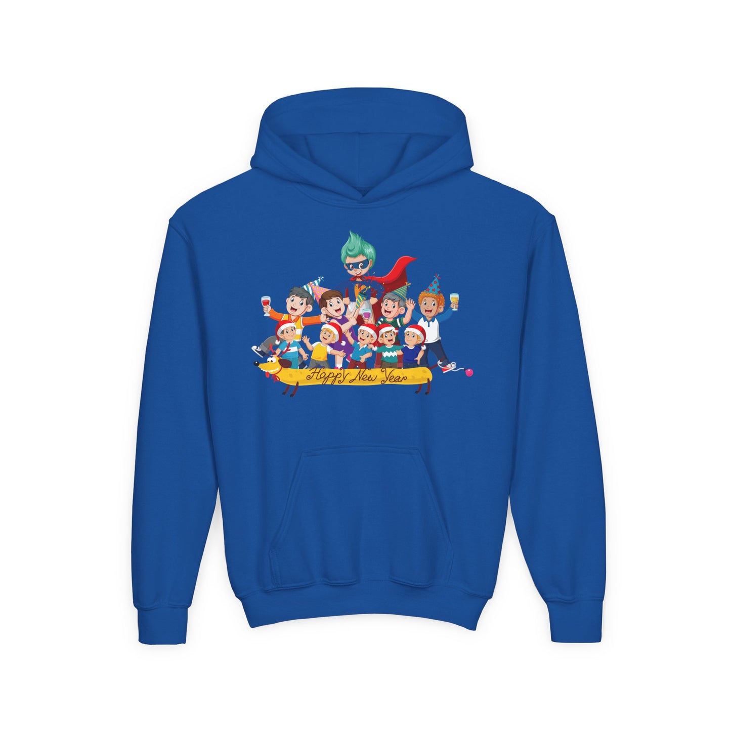 Youth Heavy Blend Hooded Sweatshirt - Happy new year with friends