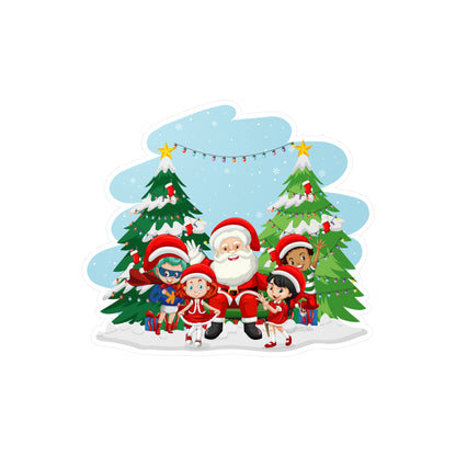 Christmas Kiss-Cut Vinyl Decals – Super kiddo with santa claus - [[{"value":"Wonderwear Kid"}]]