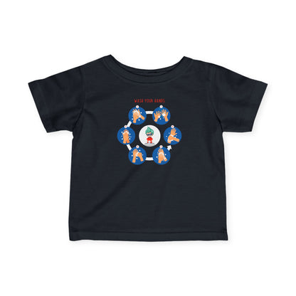 Infant Fine Jersey Tee - Super kiddo teaching how to wash hands - [[{"value":"Wonderwear Kid"}]]