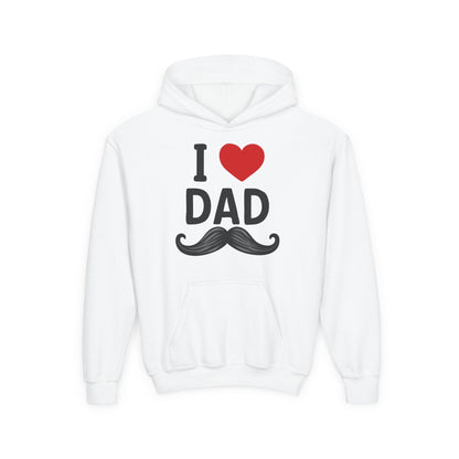 Youth Heavy Blend Hooded Sweatshirt - I love dad Printify