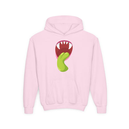 Youth Heavy Blend Hooded Sweatshirt - Monster showing tongue Printify