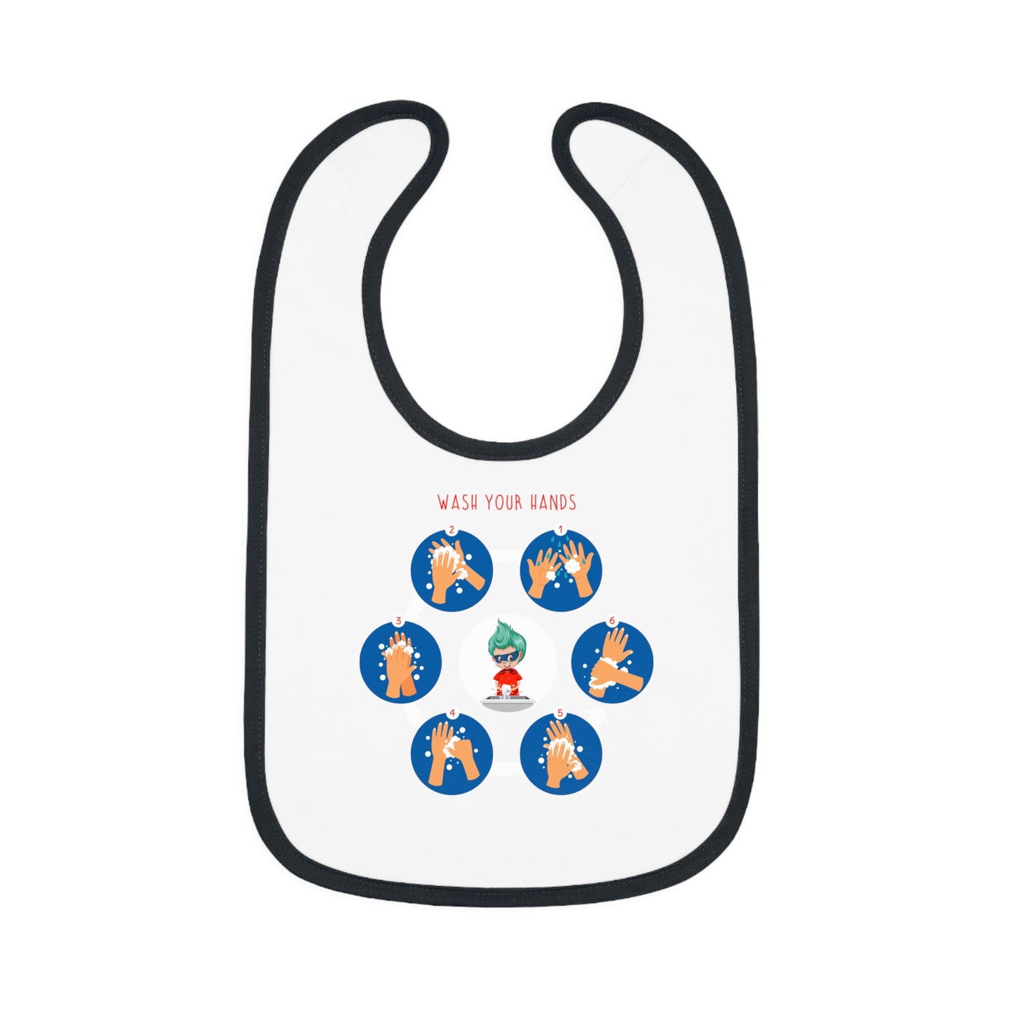 Baby Bib - Super kiddo teaching how to wash hands