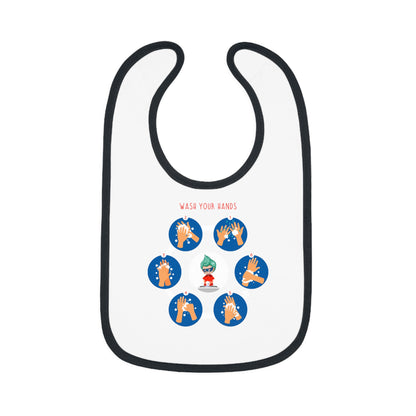 Baby Bib - Super kiddo teaching how to wash hands - [[{"value":"Wonderwear Kid"}]]