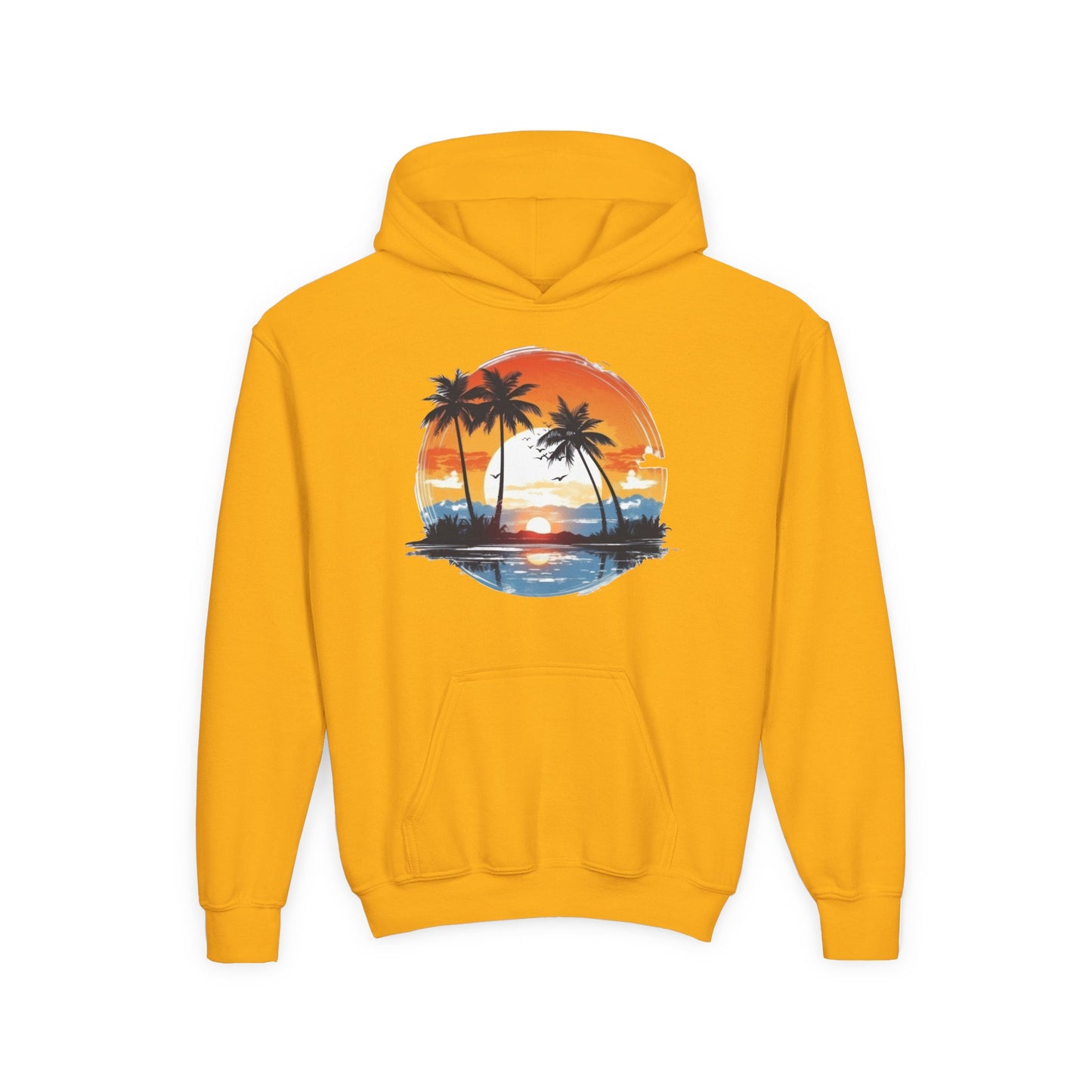 Youth Heavy Blend Hooded Sweatshirt - Tropical Sunset Beachwear