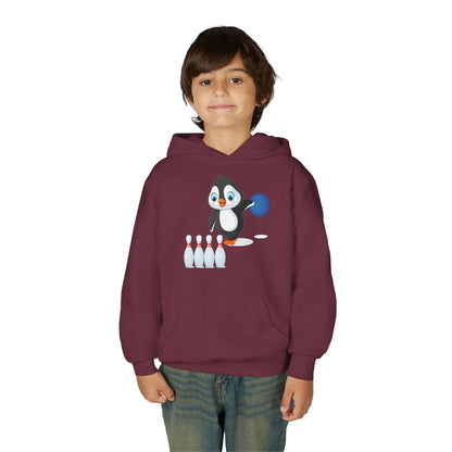 Kids Penguin Bowling Hoodie Printify