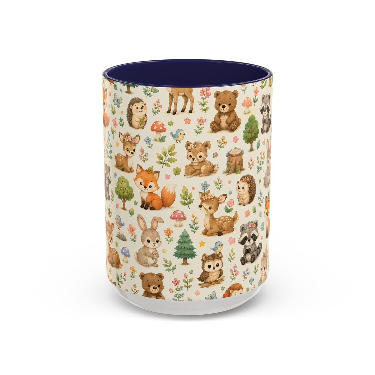 Accent Coffee Mug  (11/15 oz) - Whimsical Woodland Friends