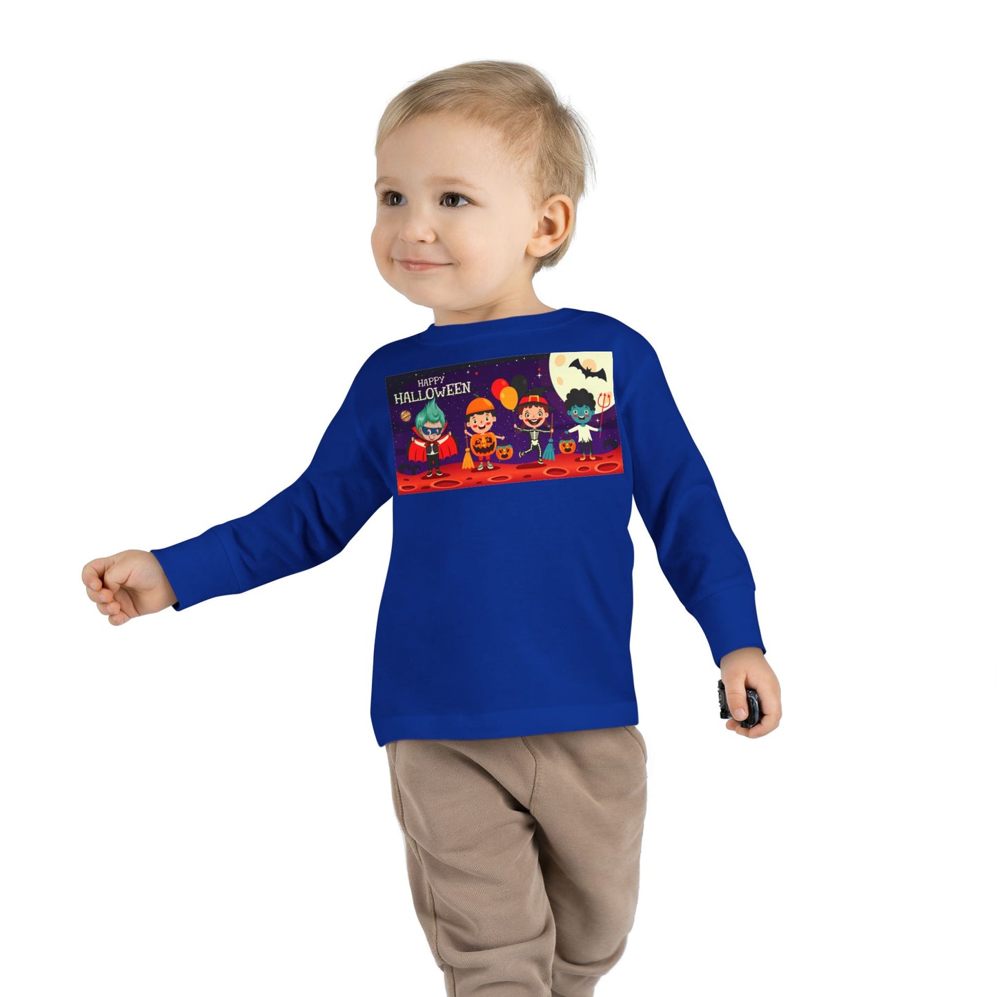 Toddler Long Sleeve Tee - Super kiddo with friends on holloween