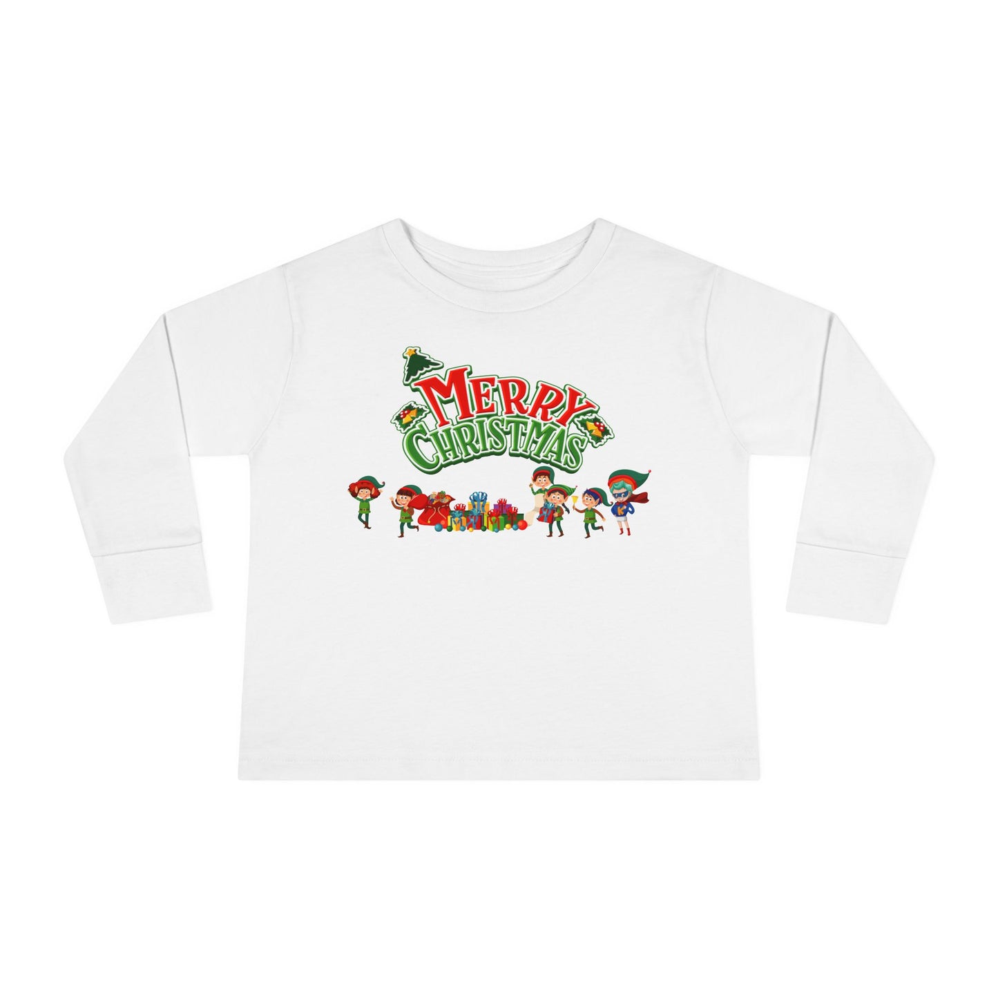 Toddler Long Sleeve Tee - Merry christmas from super friends - [[{"value":"Wonderwear Kid"}]]