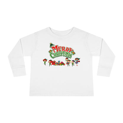 Toddler Long Sleeve Tee - Merry christmas from super friends - [[{"value":"Wonderwear Kid"}]]