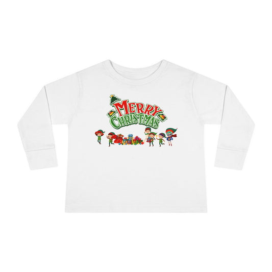 Toddler Long Sleeve Tee - Merry christmas from super friends - [[{"value":"Wonderwear Kid"}]]