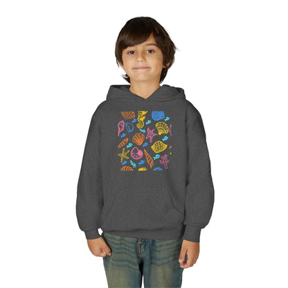 Youth Heavy Blend Hooded Sweatshirt - Sea creatures Printify
