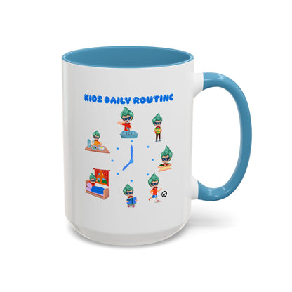 Accent Coffee Mug - Super kiddo daily routine - [[{"value":"Wonderwear Kid"}]]