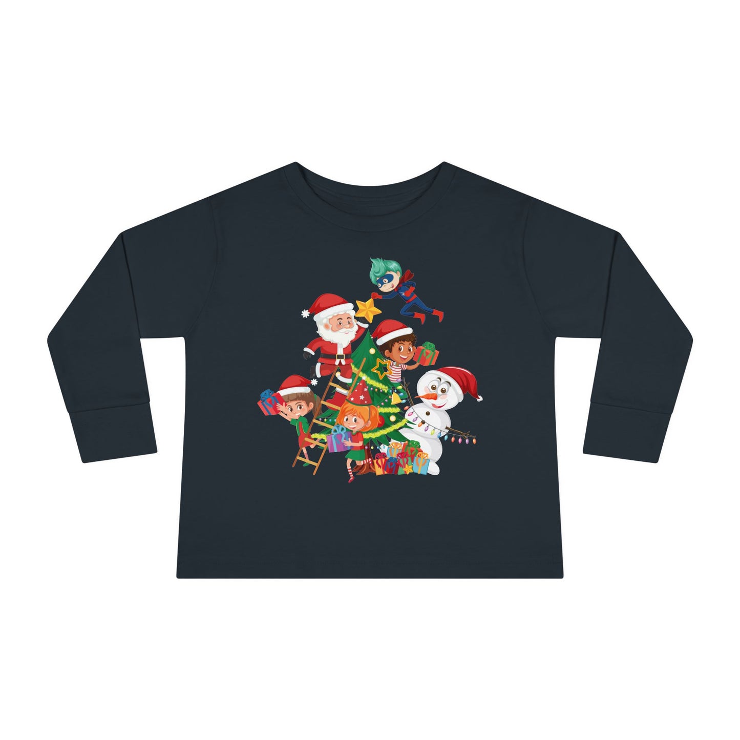 Toddler Long Sleeve Tee - Super kiddo making christmas tree - [[{"value":"Wonderwear Kid"}]]