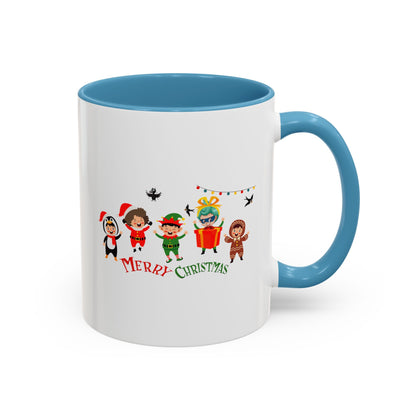 Accent Coffee Mug - Merry christmas by super kiddo and friends - [[{"value":"Wonderwear Kid"}]]