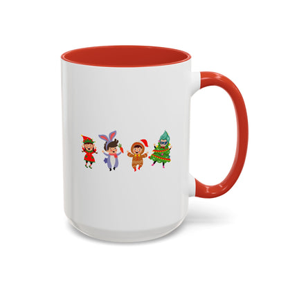 Accent Coffee Mug - Super kiddo in christmas tree attire - [[{"value":"Wonderwear Kid"}]]