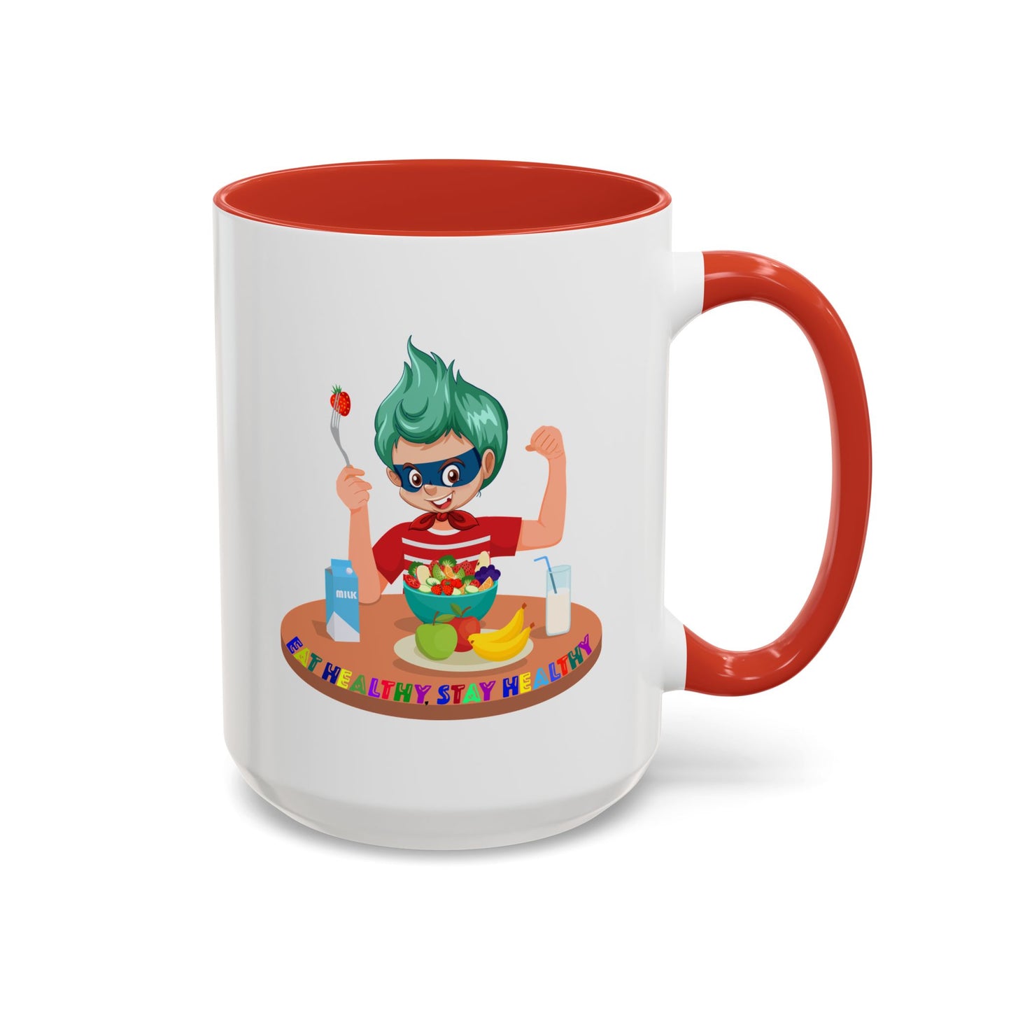 Accent Coffee Mug - super kiddo eating healthy food