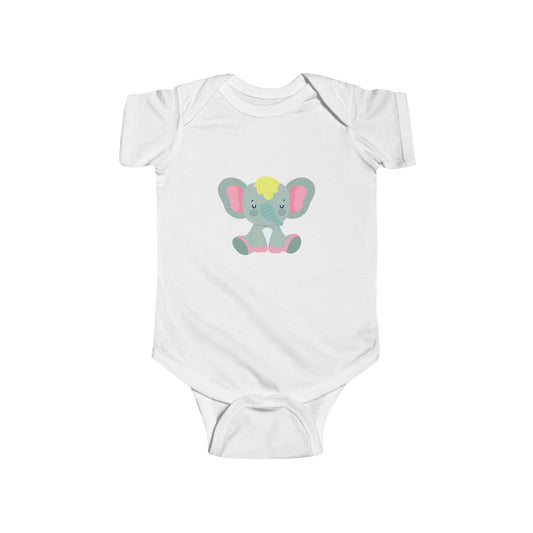 Infant Fine Jersey Bodysuit - Sleeping cute elephant