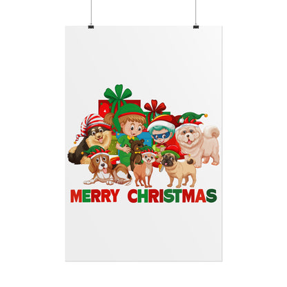 Rolled Posters - Christmas with super kiddo pet friends with text - [[{"value":"Wonderwear Kid"}]]