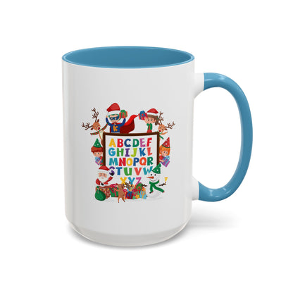 Accent Coffee Mug - Christmas alphabet with super kiddo - [[{"value":"Wonderwear Kid"}]]