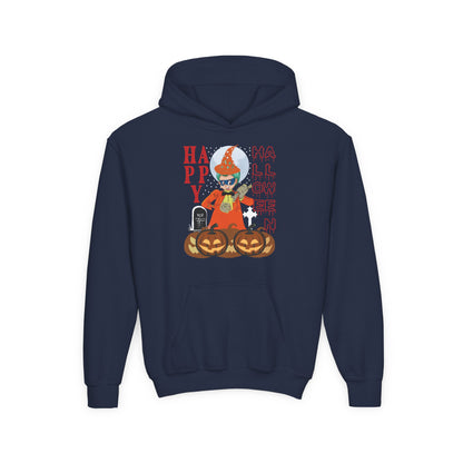 Youth Heavy Blend Hooded Sweatshirt - Holloween design by super kiddo Printify