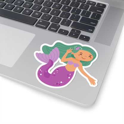 Kiss-Cut Stickers - mermaid purple  tail Printify