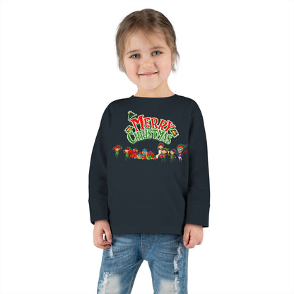 Toddler Long Sleeve Tee - Merry christmas from super friends - [[{"value":"Wonderwear Kid"}]]