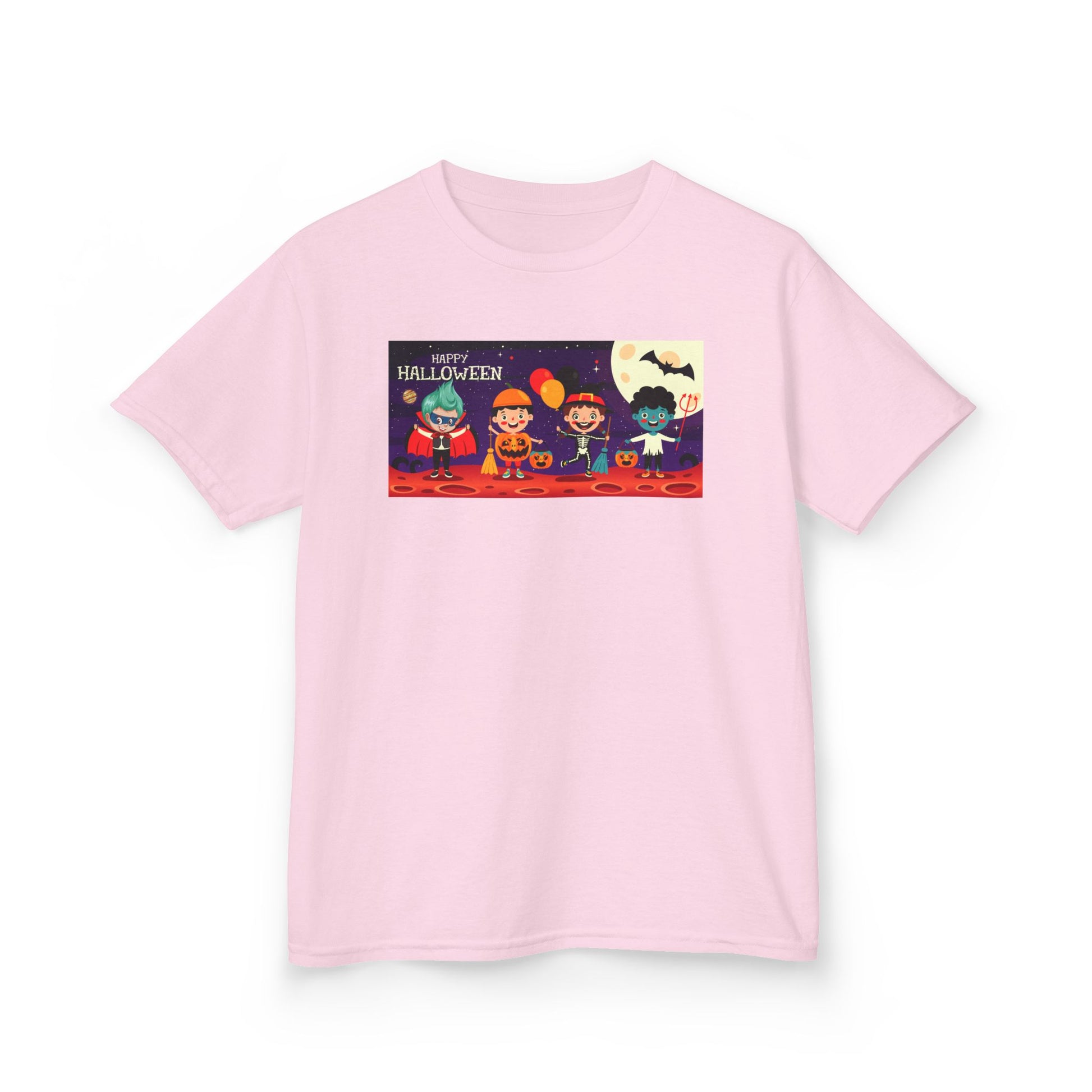Kids Heavy Cotton™ Tee - Super kiddo with friends on holloween - [[{"value":"Wonderwear Kid"}]]