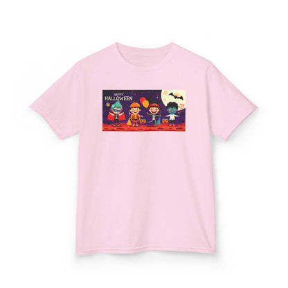 Kids Heavy Cotton™ Tee - Super kiddo with friends on holloween - [[{"value":"Wonderwear Kid"}]]