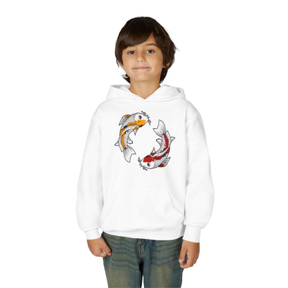 Youth Heavy Blend Hooded Sweatshirt - Koi fish Printify