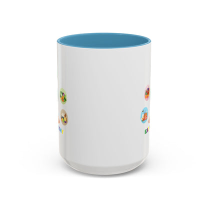 Accent Coffee Mug - Supper kiddo showing healthy food to eat - [[{"value":"Wonderwear Kid"}]]