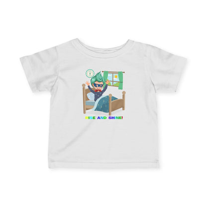 Infant Fine Jersey Tee - Super kiddo teaches us to wake up early - [[{"value":"Wonderwear Kid"}]]