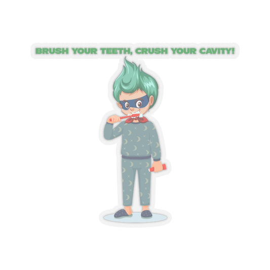 Kiss-Cut Stickers - Super kiddo brushing teeth - [[{"value":"Wonderwear Kid"}]]