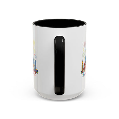 Accent Coffee Mug - Happy new year with fireworks - [[{"value":"Wonderwear Kid"}]]