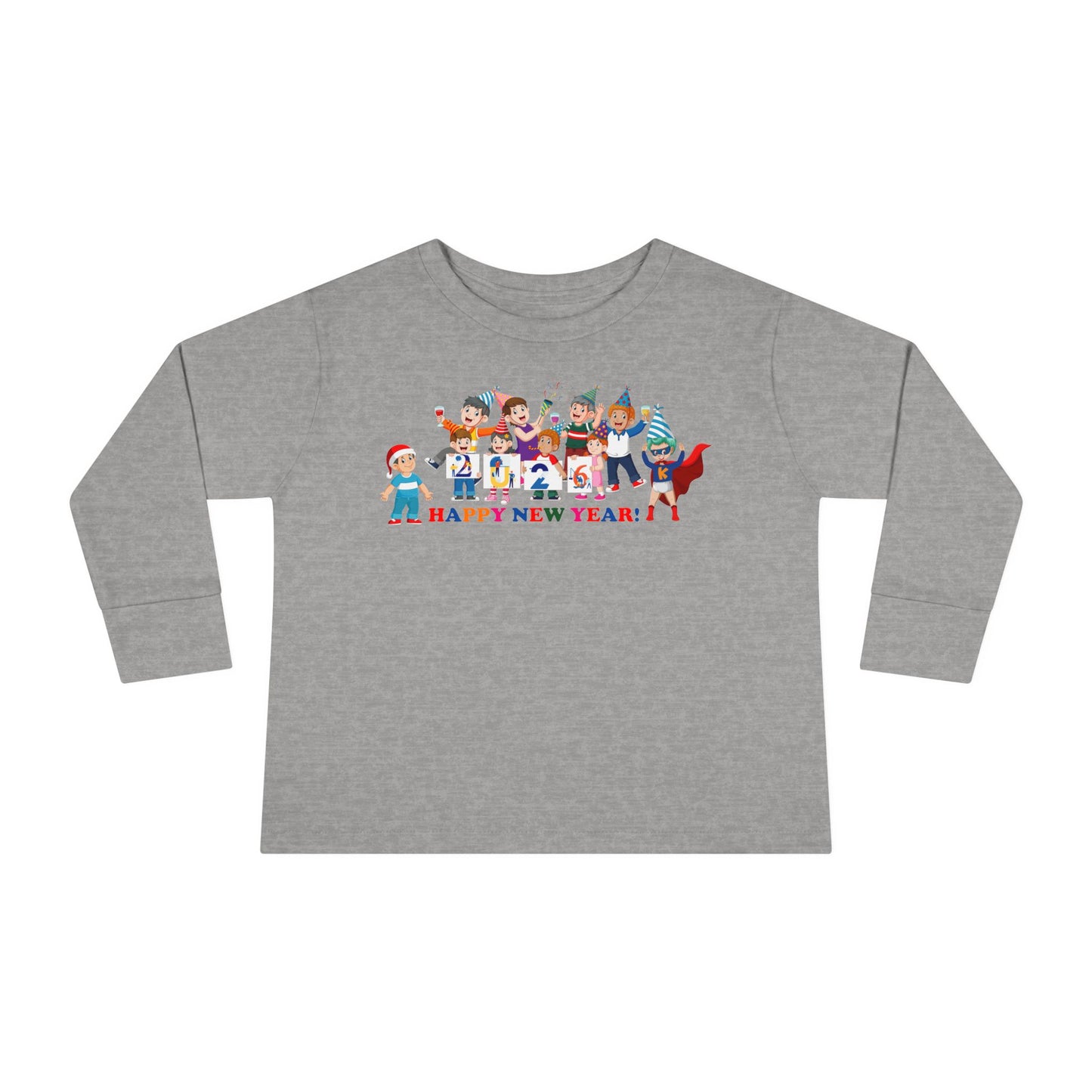 Toddler Long Sleeve Tee - Happy new year from super kiddo - [[{"value":"Wonderwear Kid"}]]