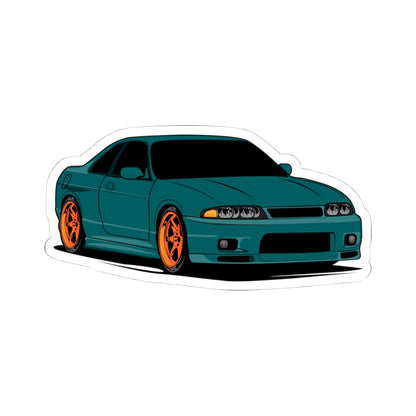 Kiss-Cut Stickers - Green Car Fastback Printify