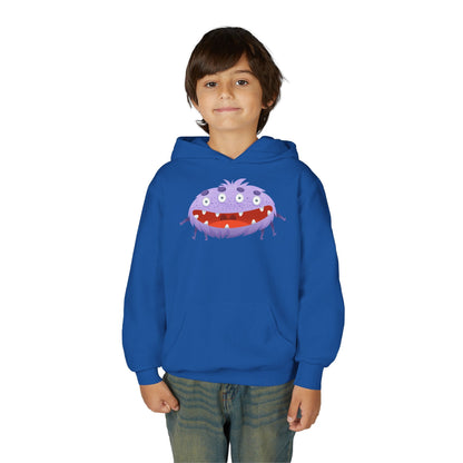 Youth Heavy Blend Hooded Sweatshirt - Purple monster Printify