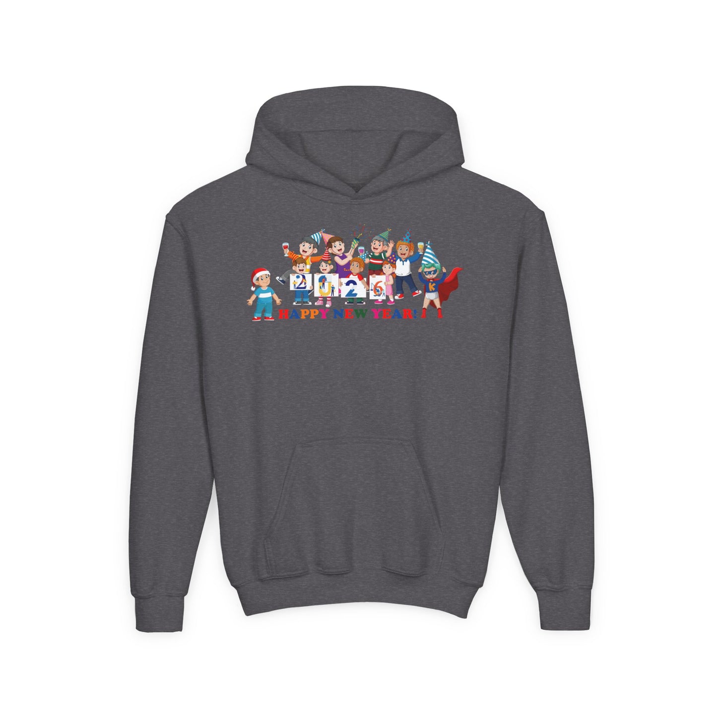 Youth Heavy Blend Hooded Sweatshirt - Happy new year from super kiddo