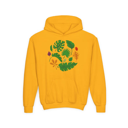 Youth Heavy Blend Hooded Sweatshirt - Beautiful leaves Printify