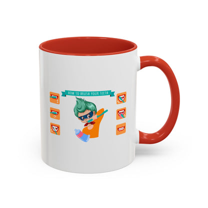 Accent Coffee Mug - Super kiddo how to brush teeth - [[{"value":"Wonderwear Kid"}]]