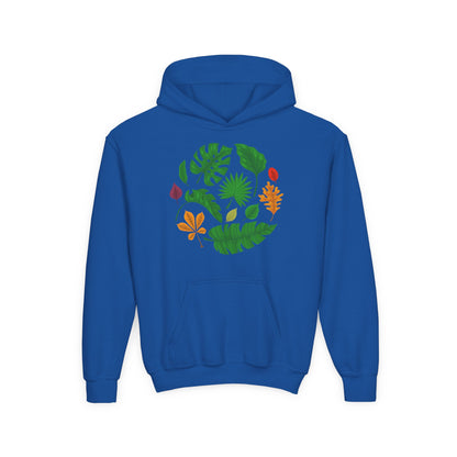 Youth Heavy Blend Hooded Sweatshirt - Beautiful leaves Printify