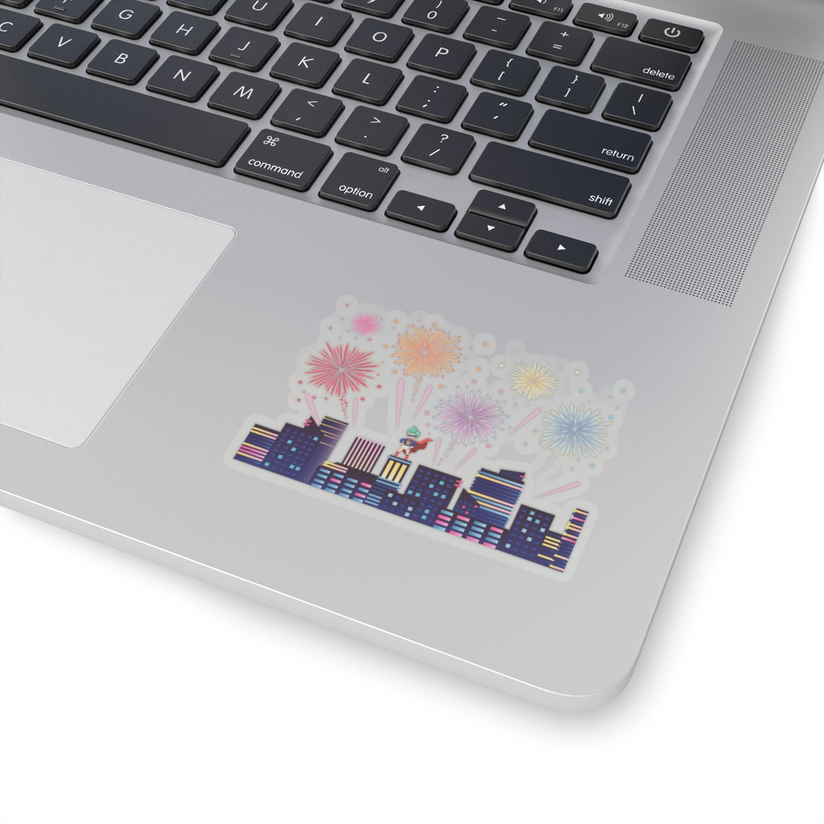 Kiss-Cut Stickers - Super kiddo with fireworks - [[{"value":"Wonderwear Kid"}]]