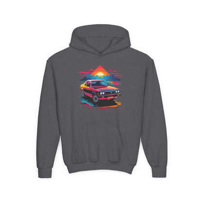 Kids Retro Car Hoodie Printify