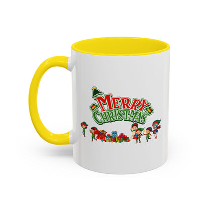 Accent Coffee Mug - Merry christmas from super friends - [[{"value":"Wonderwear Kid"}]]