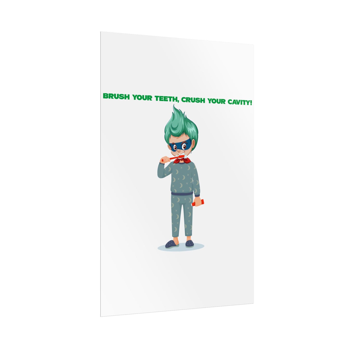 Rolled Posters - Super kiddo brushing teeth - [[{"value":"Wonderwear Kid"}]]