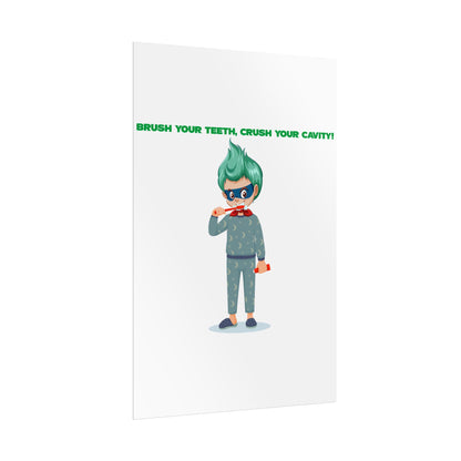 Rolled Posters - Super kiddo brushing teeth - [[{"value":"Wonderwear Kid"}]]