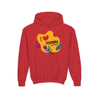 Youth Heavy Blend Hooded Sweatshirt - I love you mommy Printify
