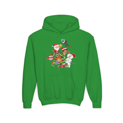 Youth Heavy Blend Hooded Sweatshirt - Super kiddo making christmas tree - [[{"value":"Wonderwear Kid"}]]