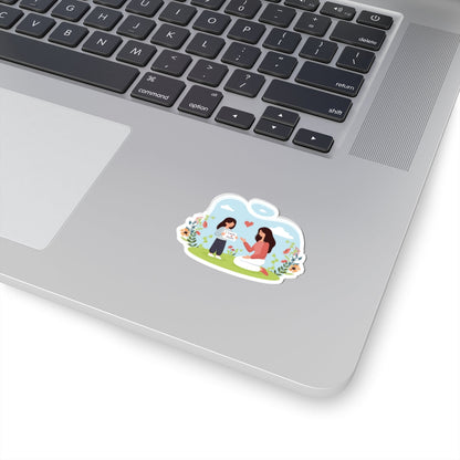 Kiss-Cut Vinyl Decals - Mother and daughter love Printify