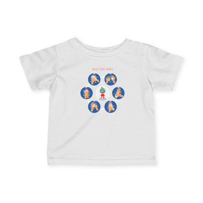 Infant Fine Jersey Tee - Super kiddo teaching how to wash hands - [[{"value":"Wonderwear Kid"}]]