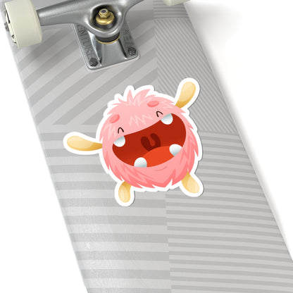Kiss-Cut Vinyl Decals - Baby pink monster Printify